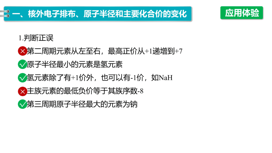 2025年秋人教版高中化学必修一第4章物质结构元素周期律第2节第1课时《元素性质的周期性变化规律》PPT教学课件