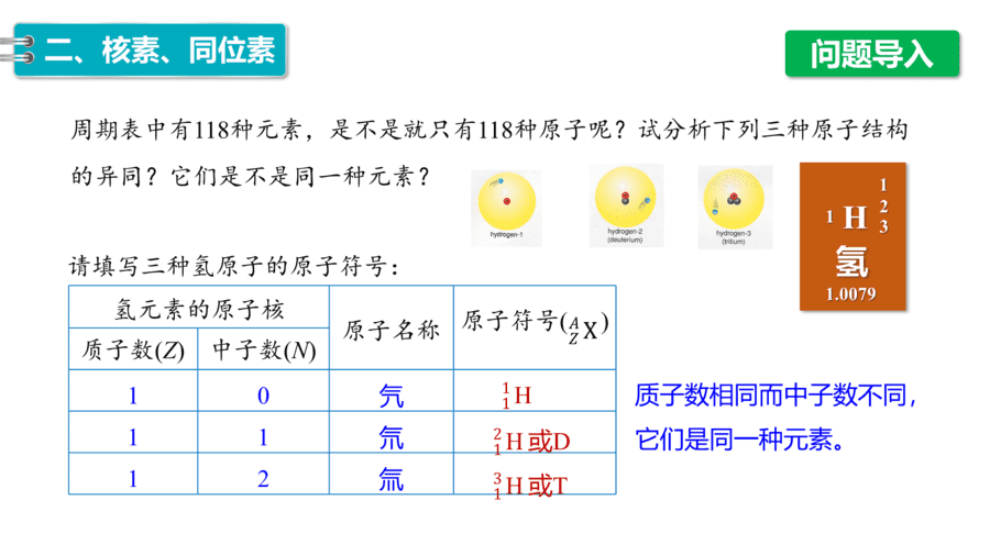 2025年秋人教版高中化学必修一第4章物质结构元素周期律第1节第2课时《元素周期表、核素》PPT教学课件