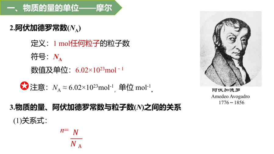 2025年秋人教版高中化学必修一第2章海水中的重要元素第3节第1课时《物质的量、摩尔质量》PPT教学课件