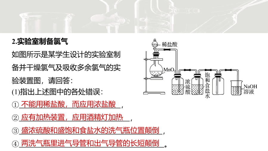 2025年秋人教版高中化学必修一第2章海水中的重要元素第2节第3课时《氯及其重要化合物的转化、制备及实验探究》PPT教学课件