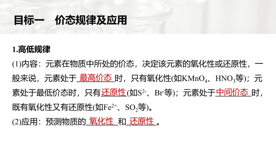 2025年秋人教版高中化学必修一第1章物质及其变化第3节第3课时《氧化还原反应的规律及应用》PPT教学课件