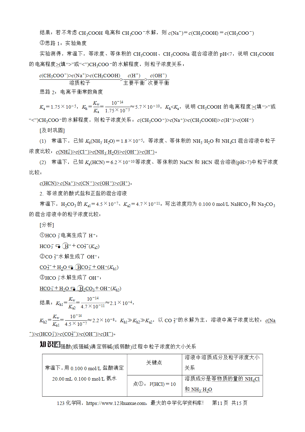 南方凤凰台2026苏教版高考化学一轮复习导学案大单元7第24讲盐类的水解word版含答案解析