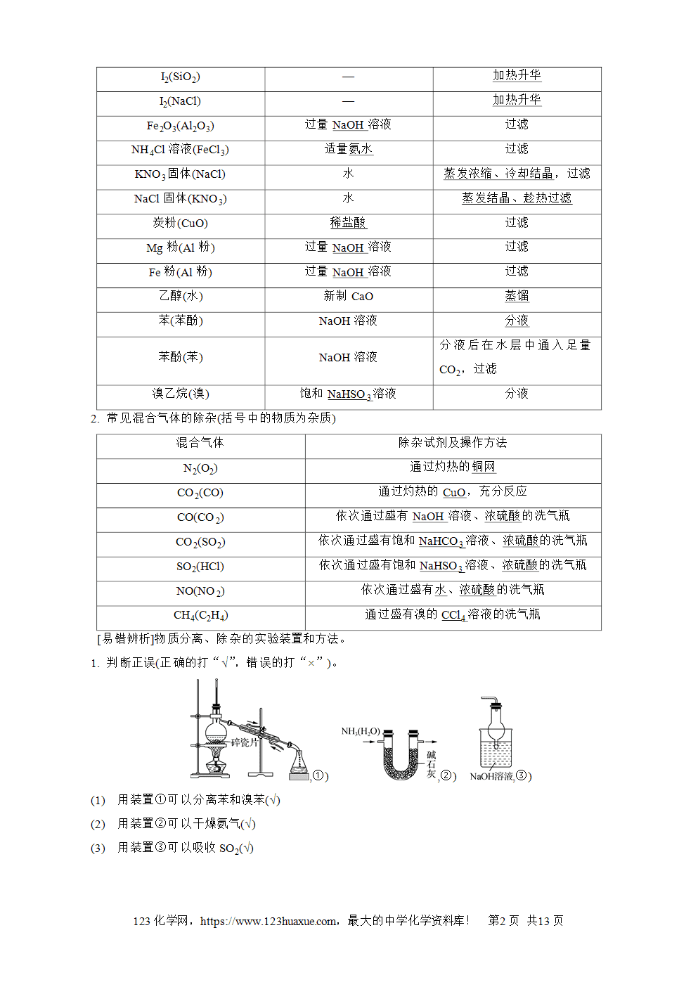 南方凤凰台2026苏教版高考化学一轮复习导学案大单元4第15讲物质的除杂、检验与实验评价word版含答案解析-2 南方凤凰台2026苏教版高考化学一轮复习导学案大单元4第15讲物质的除杂、检验与实验评价word版含答案解析