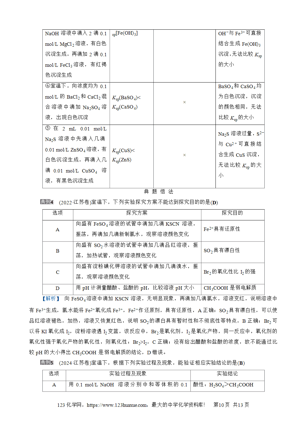 南方凤凰台2026苏教版高考化学一轮复习导学案大单元4第15讲物质的除杂、检验与实验评价word版含答案解析-10 南方凤凰台2026苏教版高考化学一轮复习导学案大单元4第15讲物质的除杂、检验与实验评价word版含答案解析