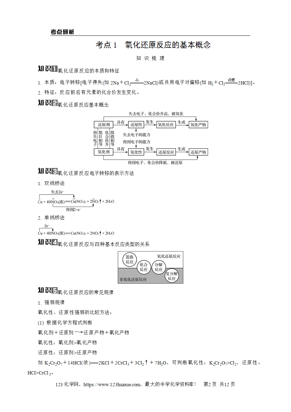 南方凤凰台2026苏教版高考化学一轮复习导学案大单元1第2讲氧化还原反应word版含答案解析-2 南方凤凰台2026苏教版高考化学一轮复习导学案大单元1第2讲氧化还原反应word版含答案解析