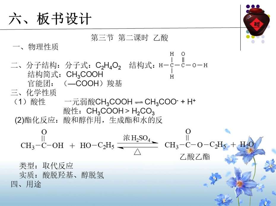 【说课】2014年全国高中化学说课大赛课题《乙酸》新疆兵团第十三师红星高级中学徐建萧