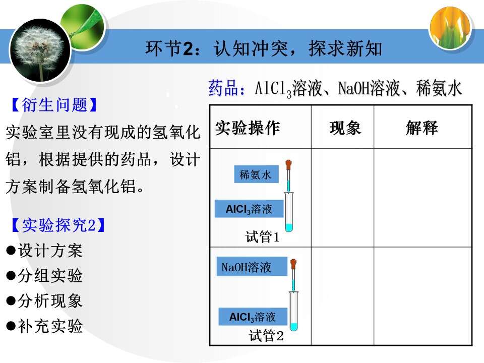 【说播课】全国高中化学说课大赛课题《铝的重要化合物》金昌市第一中学穆姿秀
