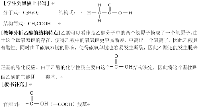 【教案】全国高中化学优质课新疆兵团十三师红星高级中学徐建箫说课《乙酸》