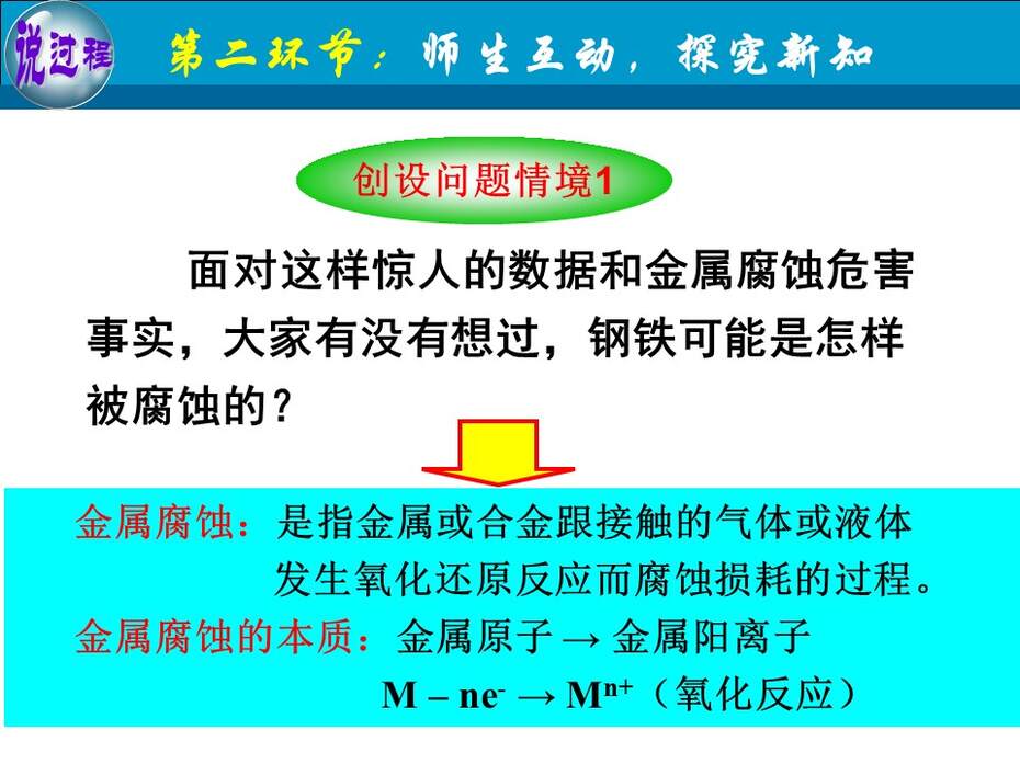 【教学设计+说播课课件】《金属的电化学腐蚀与防护》甘肃省兰州第一中学刘跟信
