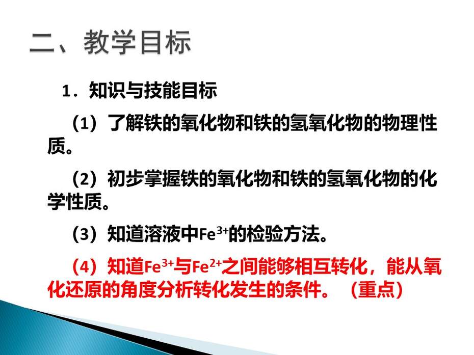 幻灯片3 【说课设计+说播课课件】全国化学优质课竞赛《铁的重要化合物》(庾志成_广东广雅中学_广州)