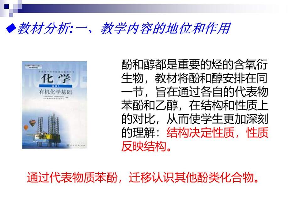 【说课稿+说课课件】全国高中化学优质课竞赛《苯酚》洛阳市第五十八中学 谢康龙