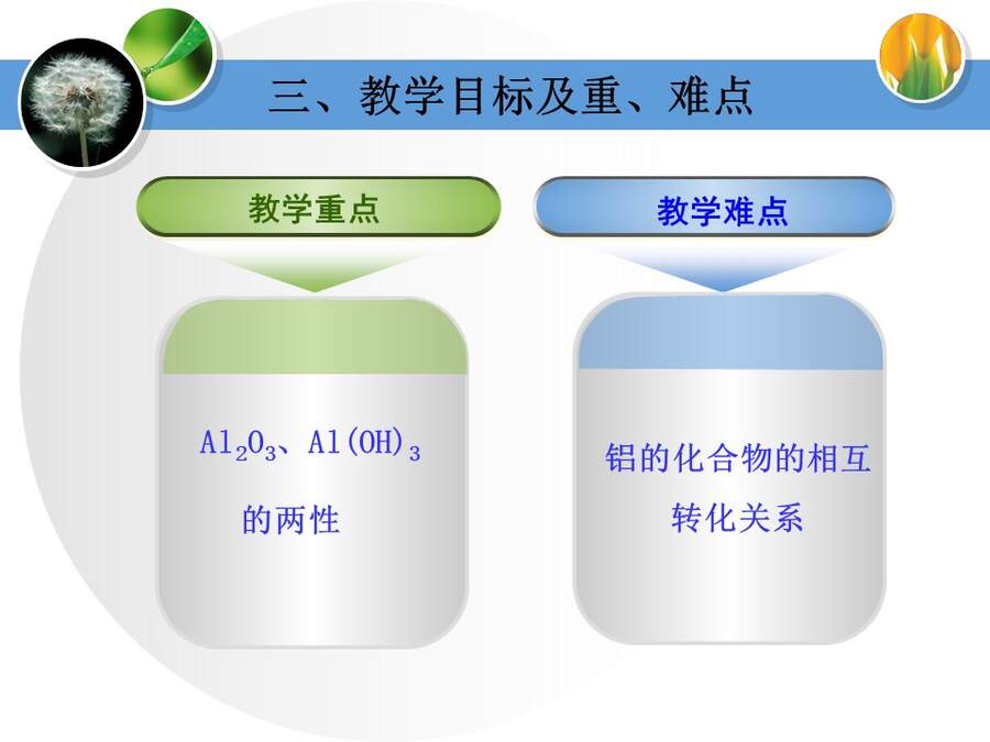 【说播课】全国高中化学说课大赛课题《铝的重要化合物》金昌市第一中学穆姿秀