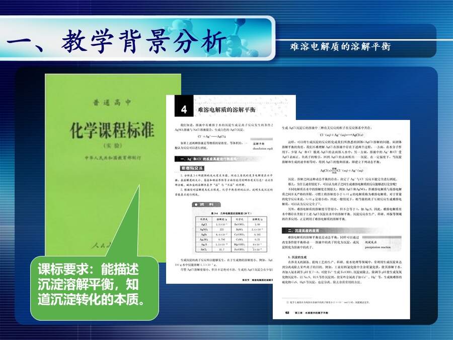 【优质课】全国高中化学说课大赛课题《难溶电解质的溶解平衡》天津静海第一中学刘瑞