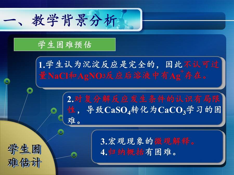 【优质课】全国高中化学说课大赛课题《难溶电解质的溶解平衡》天津静海第一中学刘瑞