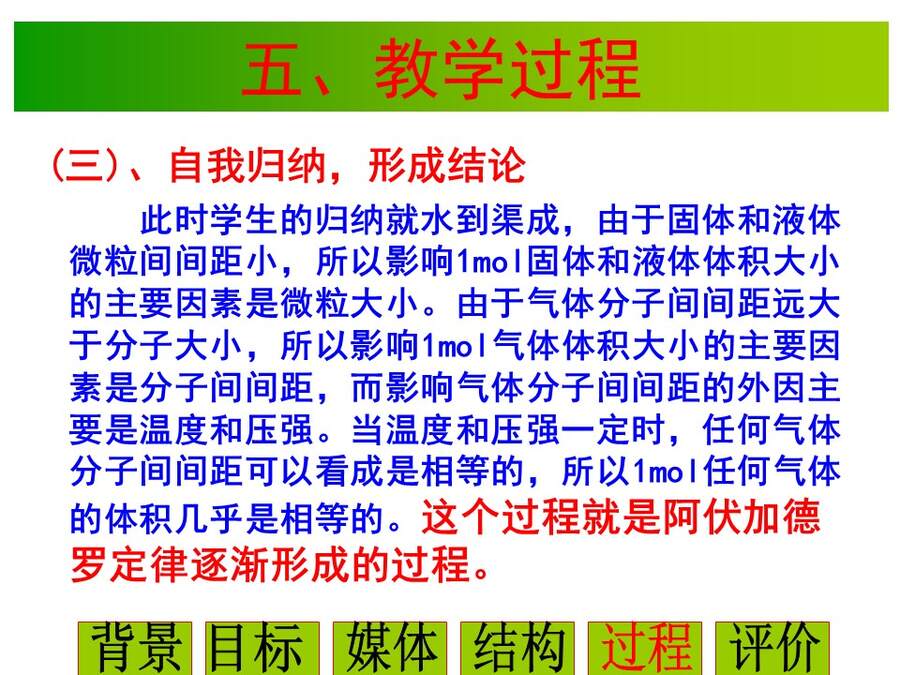 【说播课】全国高中化学说课大赛课题《气体摩尔体积》宁夏育才中学 雒永辉