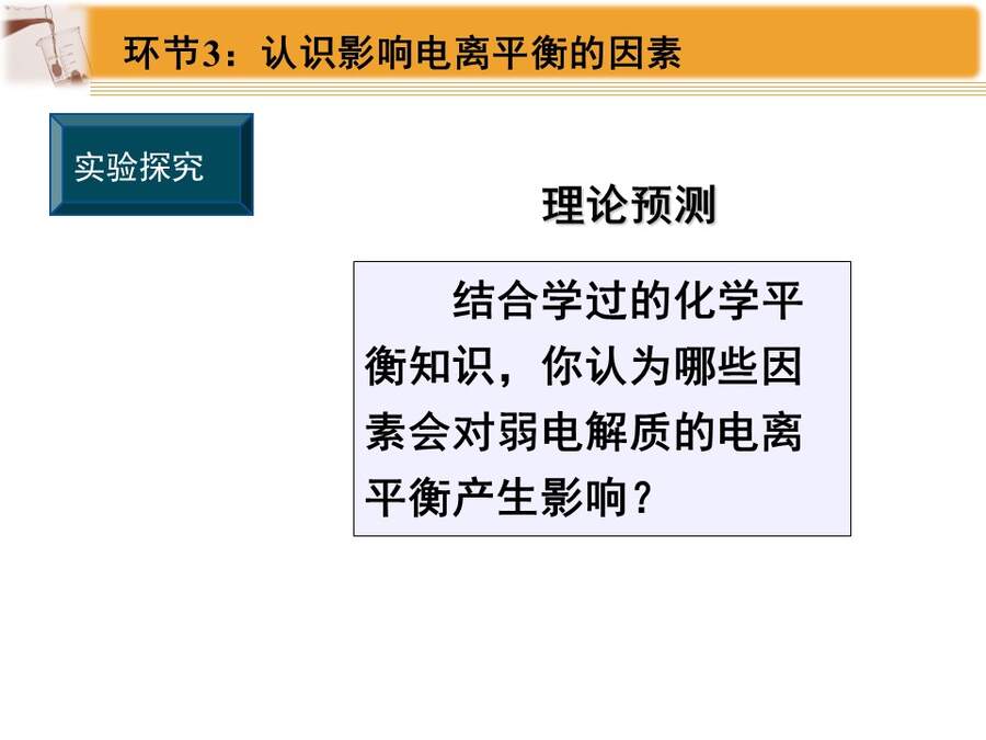 【说播课】全国高中化学说课大赛课题《弱电解质的电离平衡》黑龙江海林市高级中学 于福来