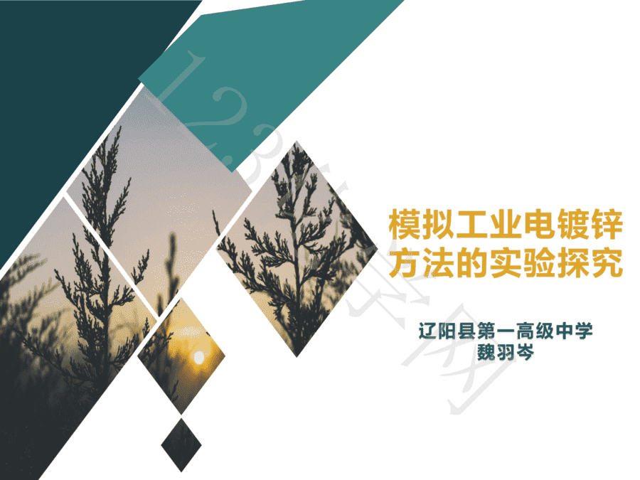 模拟工业化电镀锌的实验探究-1 【说播课】第八届全国高中化学实验创新说课大赛《模拟工业化电镀锌的实验探究》