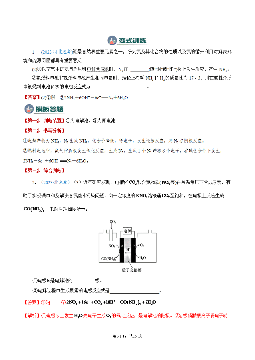 【学案】2025年高考化学答题技巧与模板构建-模板04 电极反应式的书写及相关计算(解析版)-5 【学案】2025年高考化学答题技巧与模板构建-模板04 电极反应式的书写及相关计算(解析版)