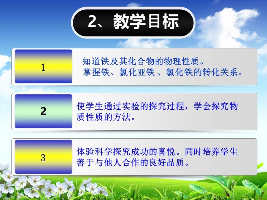 【说播课】全国高中化学说课大赛说课课题《探究铁及其化合物的氧化性或还原性》宁夏育才中学 赵娟娟