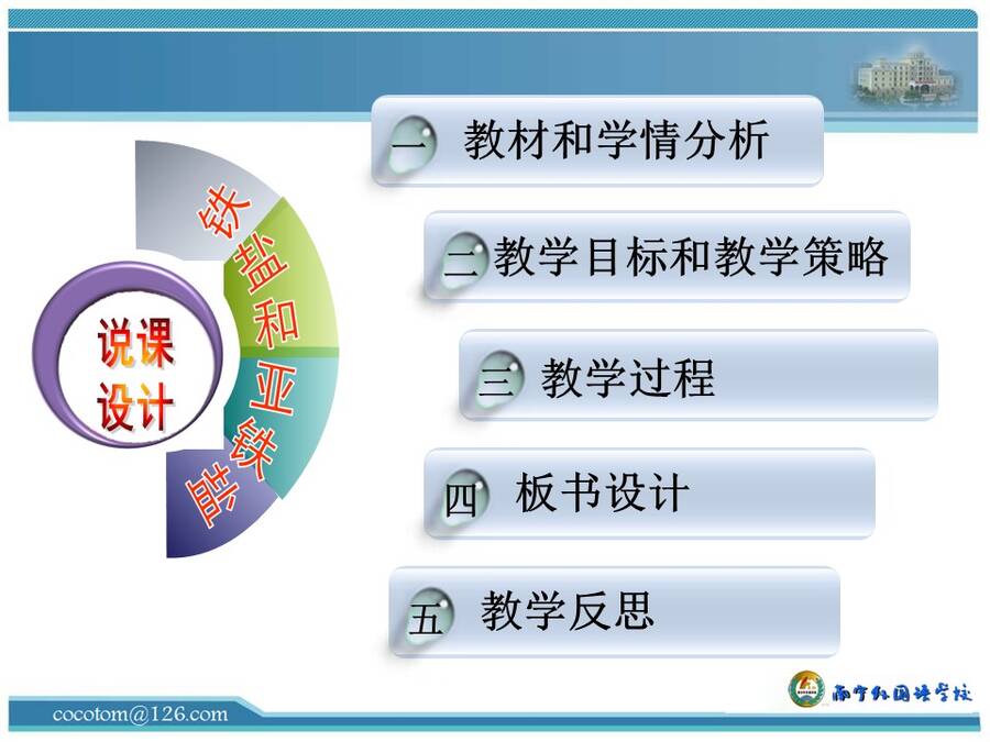 【说播课】全国高中化学说课大赛说课课题《铁盐和亚铁盐》南宁外国语学校 汤希雁