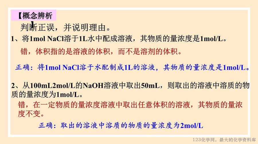 2025年秋季高中化学人教版必修一优质课件2.3.3 物质的量浓度