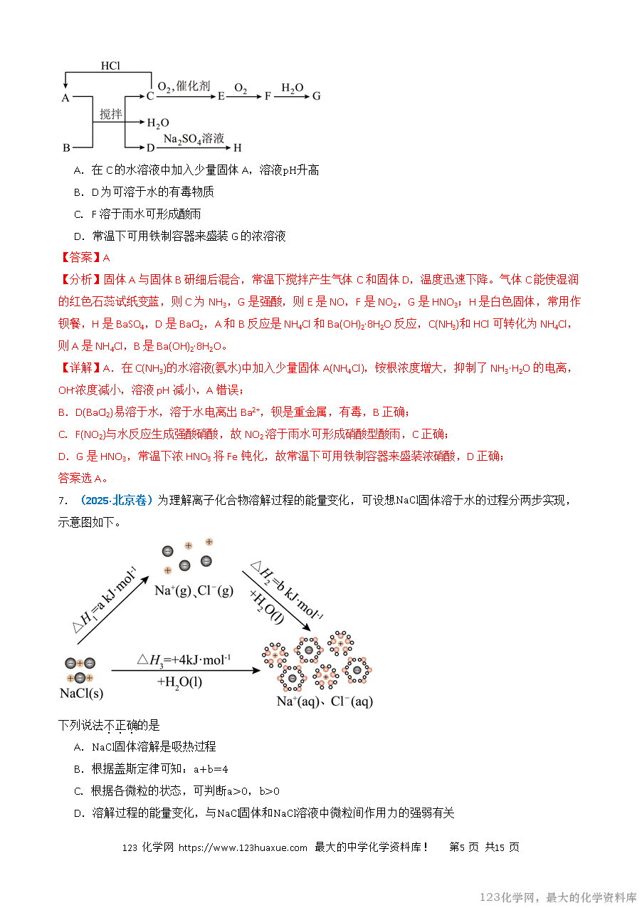 三年高考(2023~2025)高考化学真题分类汇编专题06化学反应中的能量变化和反应机理(解析版)-5