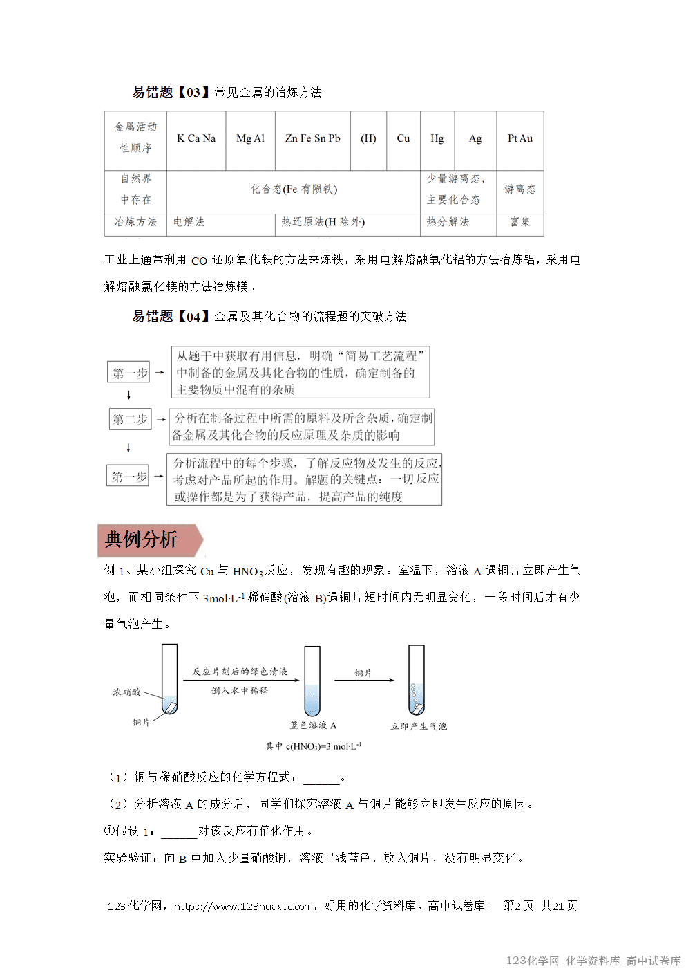 备战2026年高考化学二轮复习易错题易错点08金属材料(教师版-2