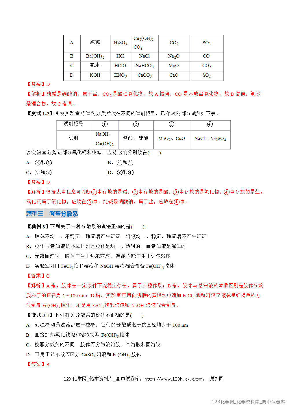 2025~2026学年高一化学上学期考点大串讲专题01物质的分类及转化期中复习讲义(解析版)