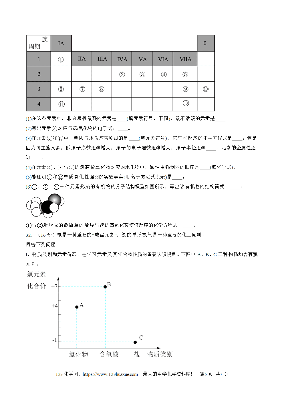 2025年7月天津市普通高中学业水平合格性考试化学仿真模拟卷02春季高考适用化学试卷含答案答题卡