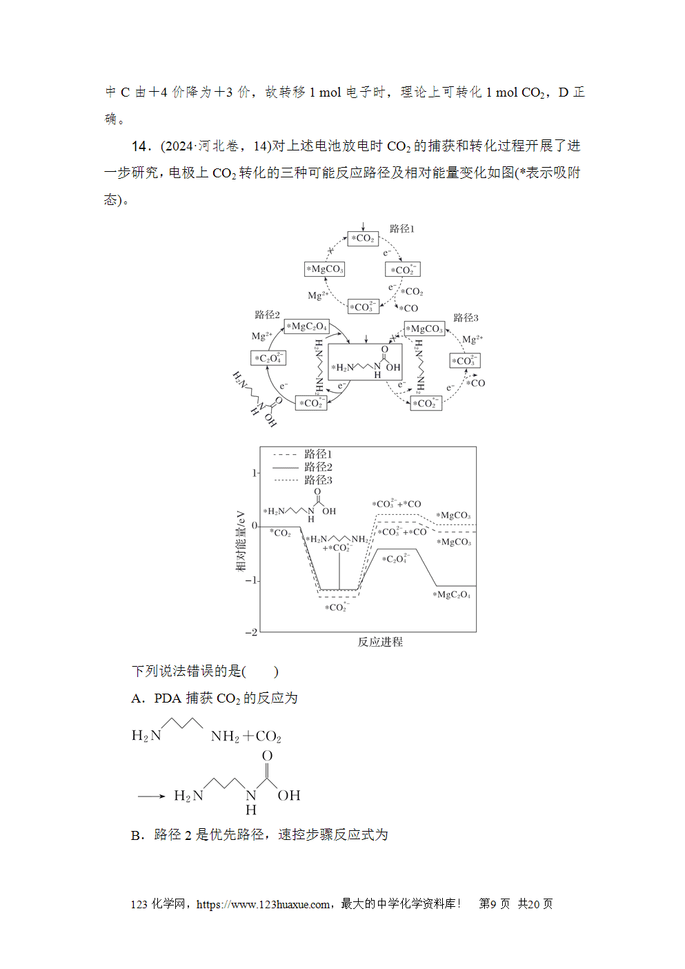 2024年河北省普通高中学业水平选择性考试高考化学试卷word版含答案解析