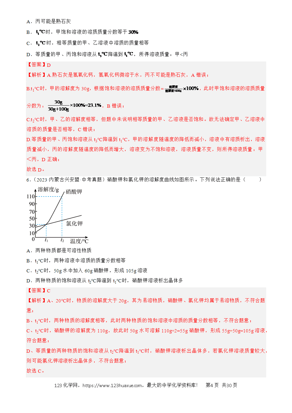 2022-2024三年中考化学真题分类汇编全国通用专题19 坐标图像题解析版