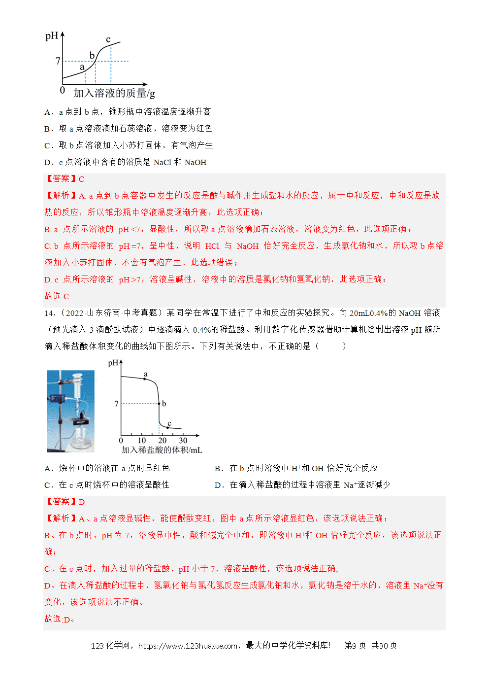2022-2024三年中考化学真题分类汇编全国通用专题19 坐标图像题解析版