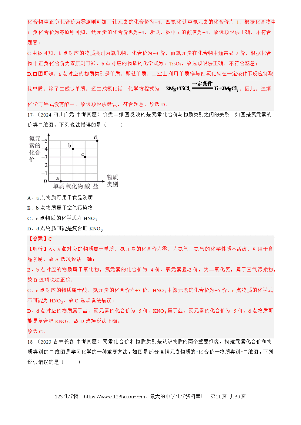 2022-2024三年中考化学真题分类汇编全国通用专题19 坐标图像题解析版