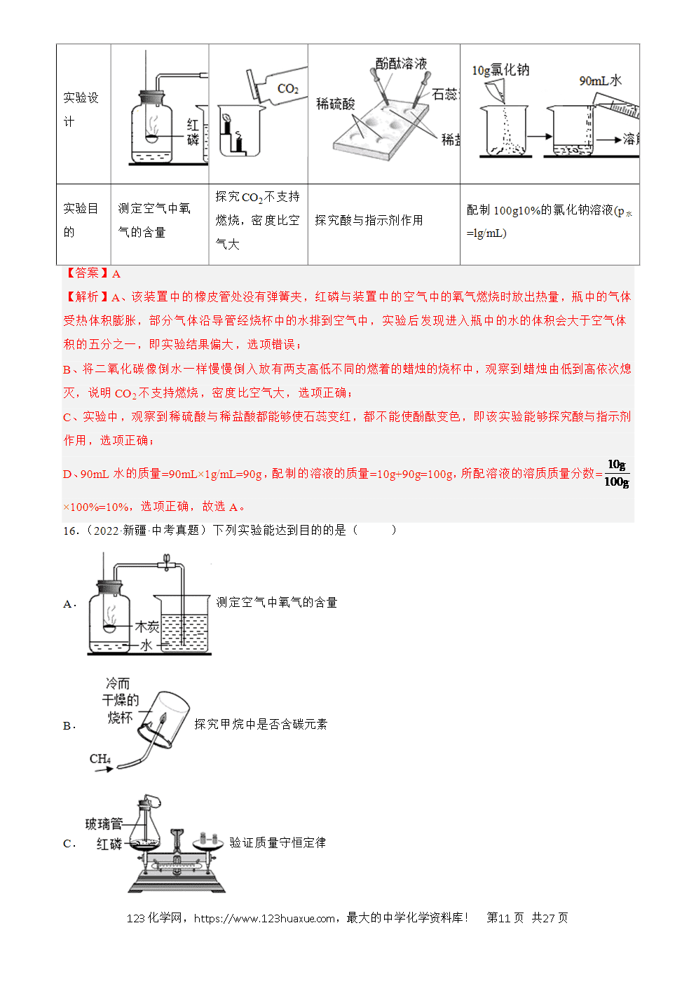 2022-2024三年中考化学真题分类汇编全国通用专题18 实验方案的设计与评价解析版