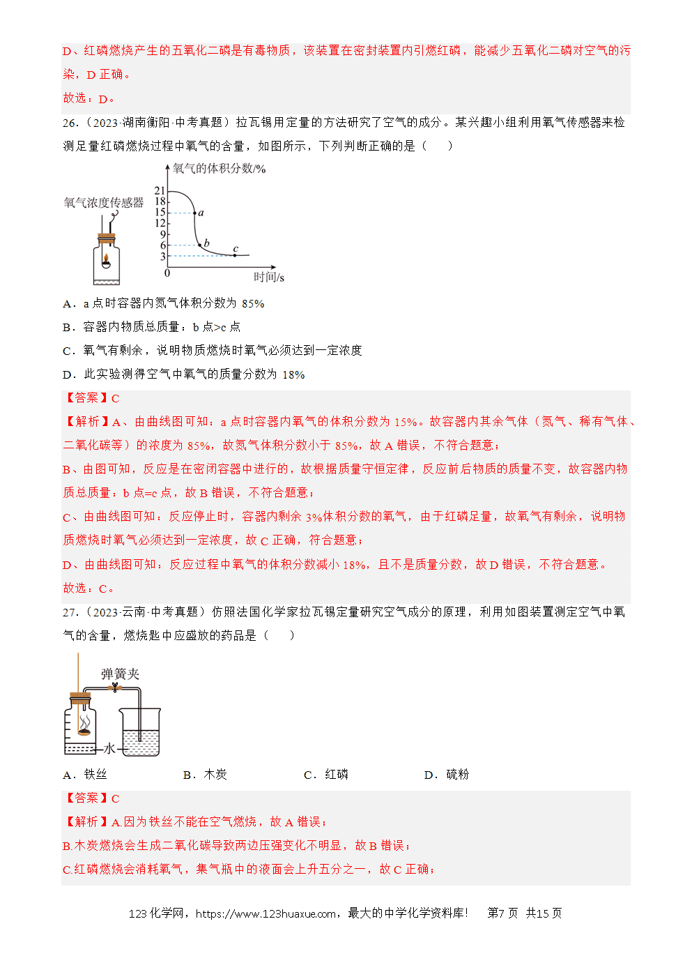 2022-2024三年中考化学真题分类汇编全国通用专题02 空气解析版