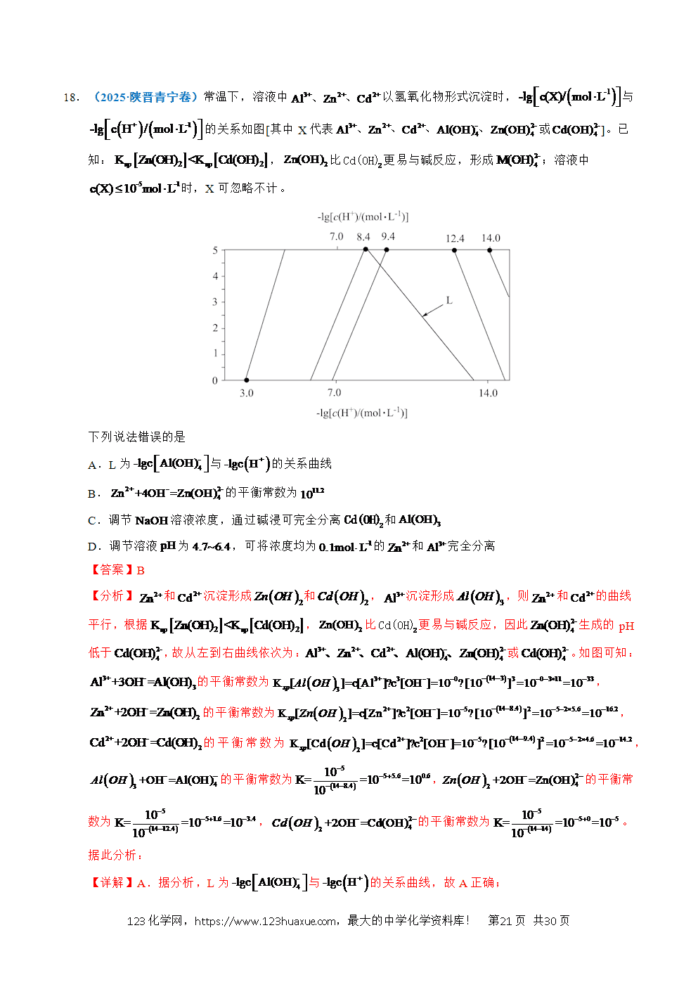 五年高考(2021-2025)化学真题分类汇编专题20 电解质溶液曲线分析教师版word文档可编辑-21 五年高考(2021-2025)化学真题分类汇编专题20 电解质溶液曲线分析教师版word文档可编辑