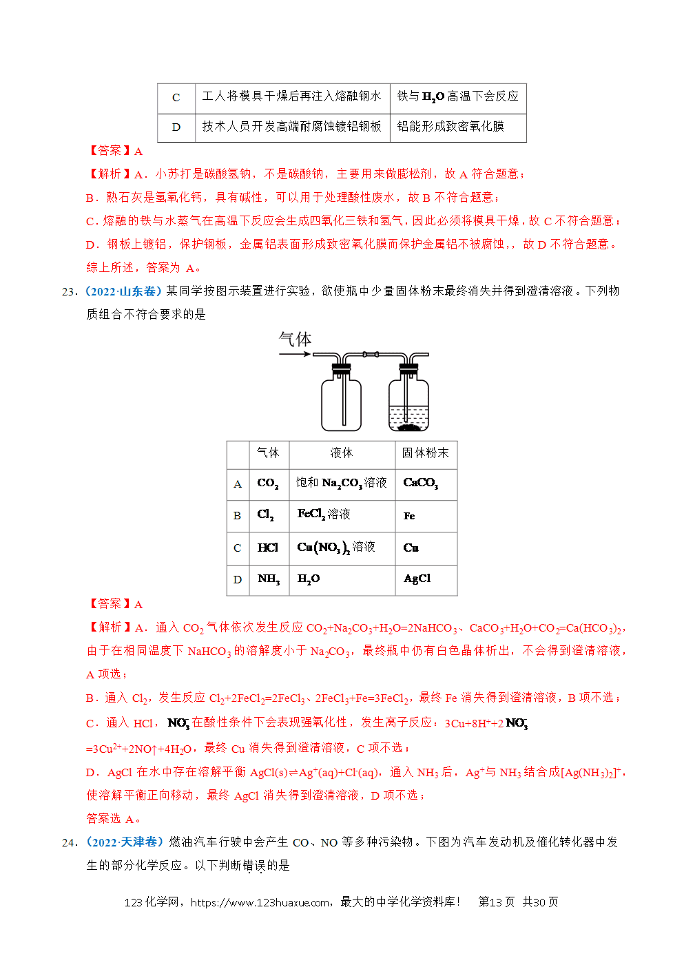 五年高考（2021-2025）化学真题分类汇编专题07 无机物的转化与应用教师版word文档可编辑