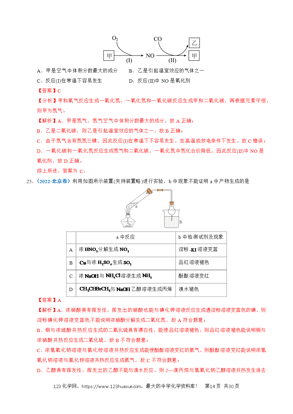 五年高考（2021-2025）化学真题分类汇编专题07 无机物的转化与应用教师版word文档可编辑