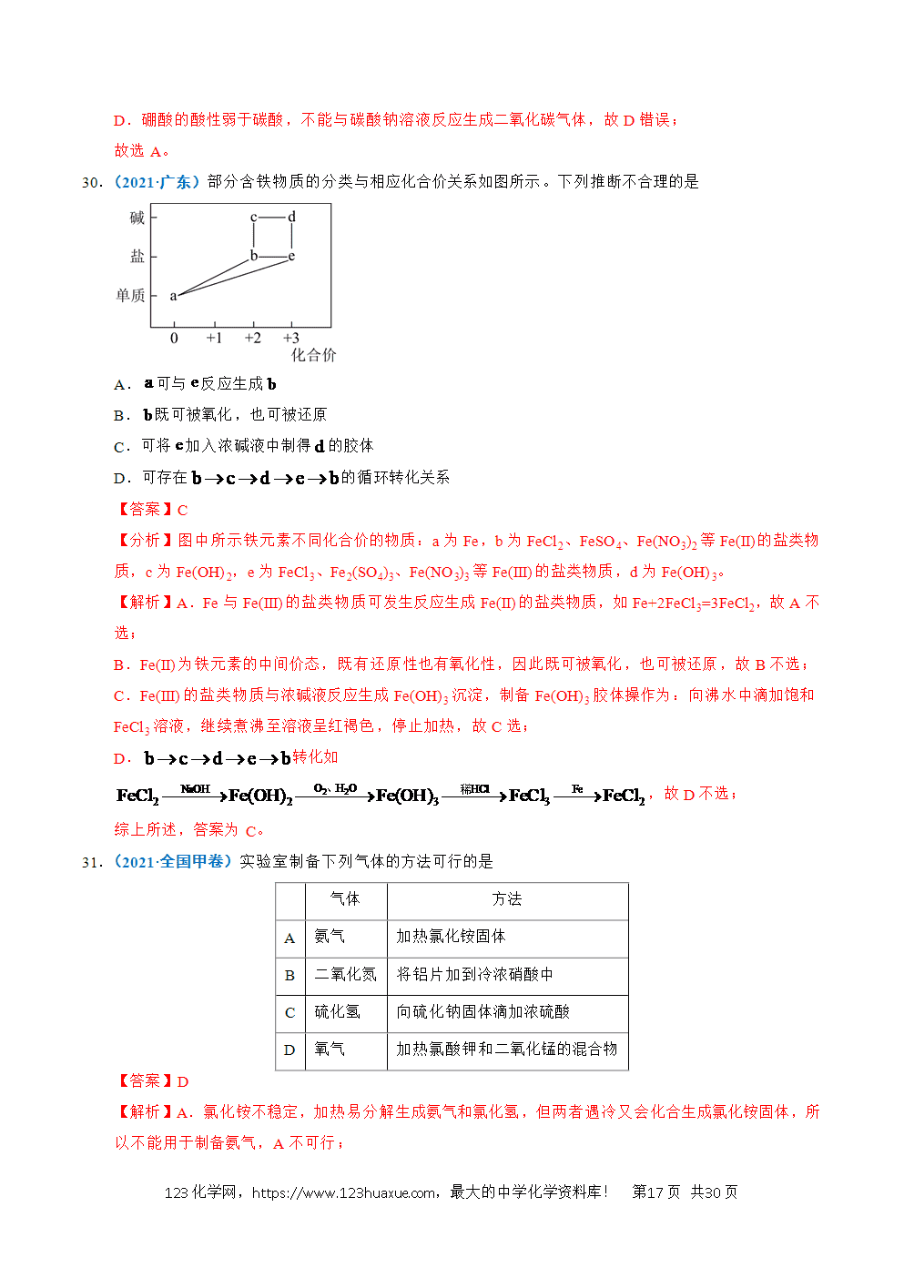 五年高考（2021-2025）化学真题分类汇编专题07 无机物的转化与应用教师版word文档可编辑