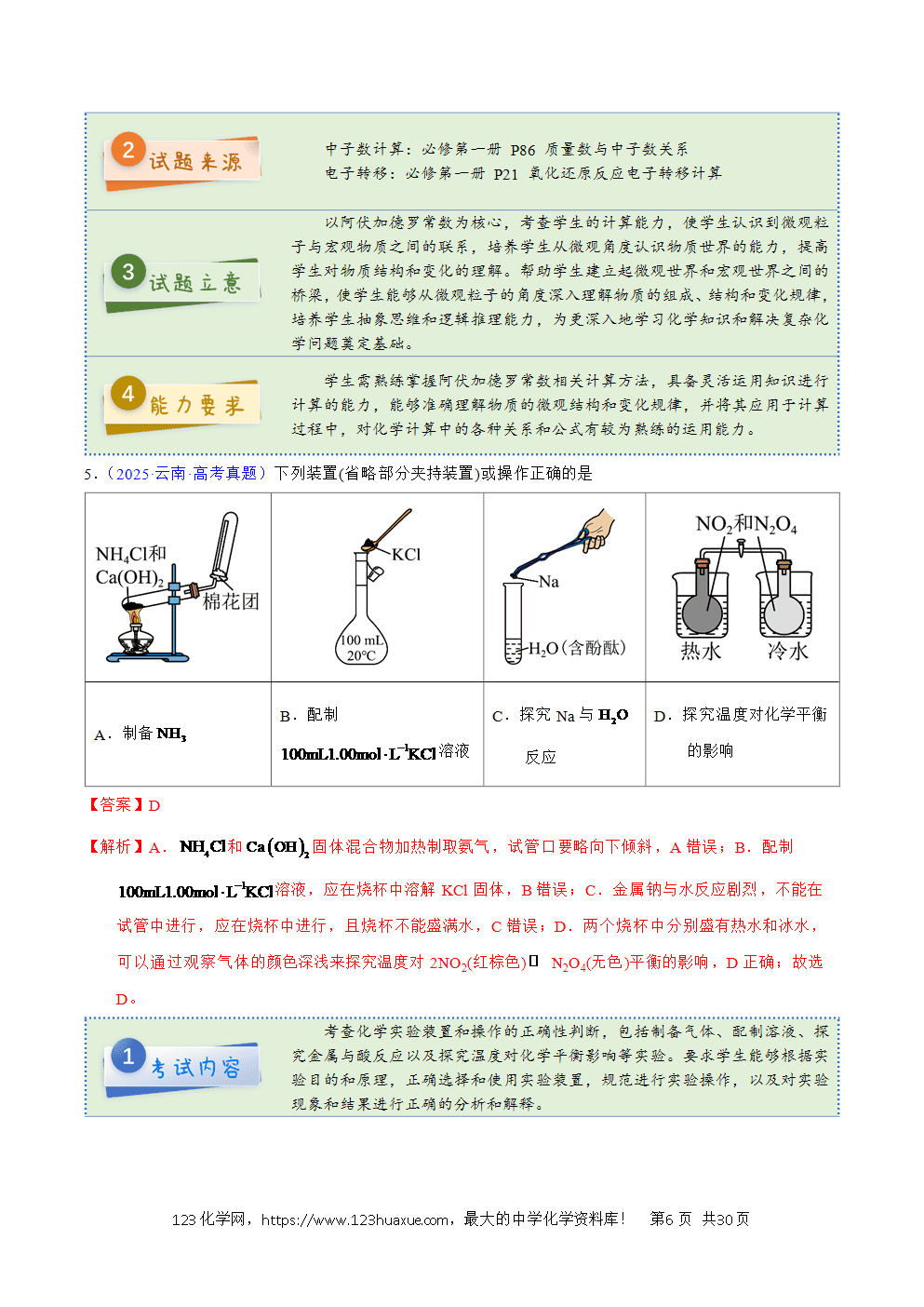 2025年高考化学试卷真题完全解读(云南卷)word文档可编辑-6 2025年高考化学试卷真题完全解读(云南卷)word文档可编辑