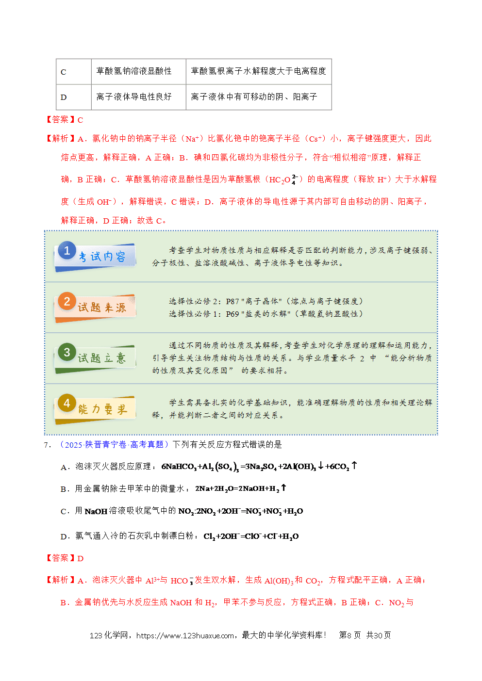 2025年高考化学试卷真题完全解读(陕晋宁青卷)word文档可编辑-8 2025年高考化学试卷真题完全解读(陕晋宁青卷)word文档可编辑