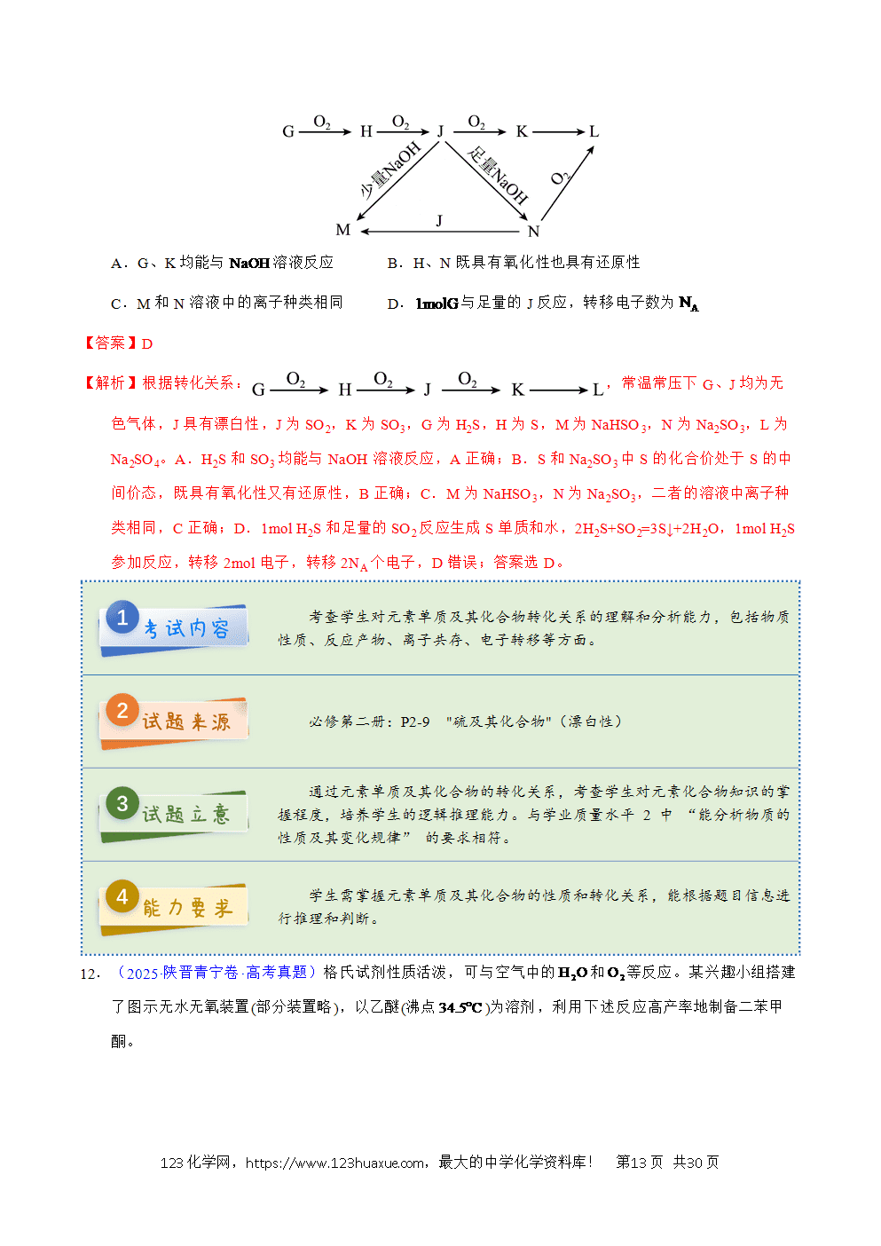 2025年高考化学试卷真题完全解读(陕晋宁青卷)word文档可编辑-13 2025年高考化学试卷真题完全解读(陕晋宁青卷)word文档可编辑
