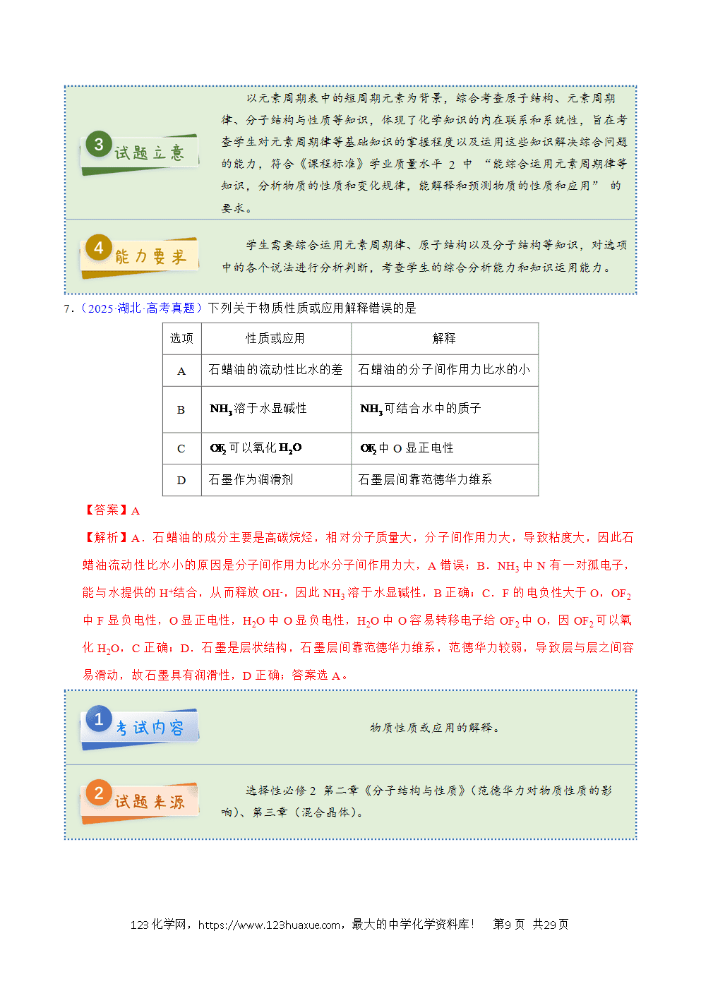 2025年高考化学试卷真题完全解读（湖北卷）word文档可编辑