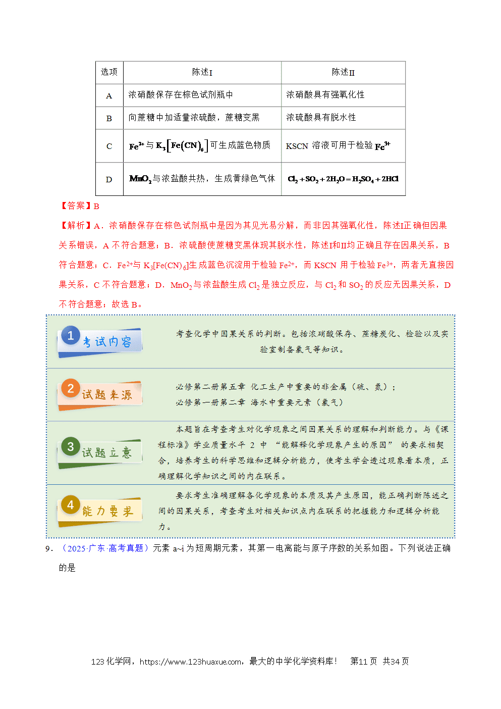 2025年高考化学试卷真题完全解读（广东卷）word文档可编辑