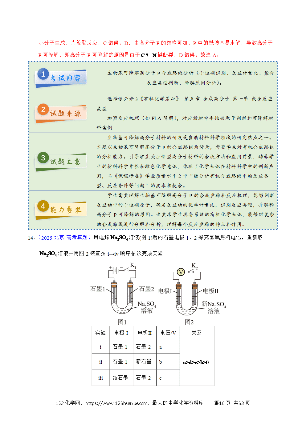 2025年高考化学试卷真题完全解读（北京卷）word文档可编辑