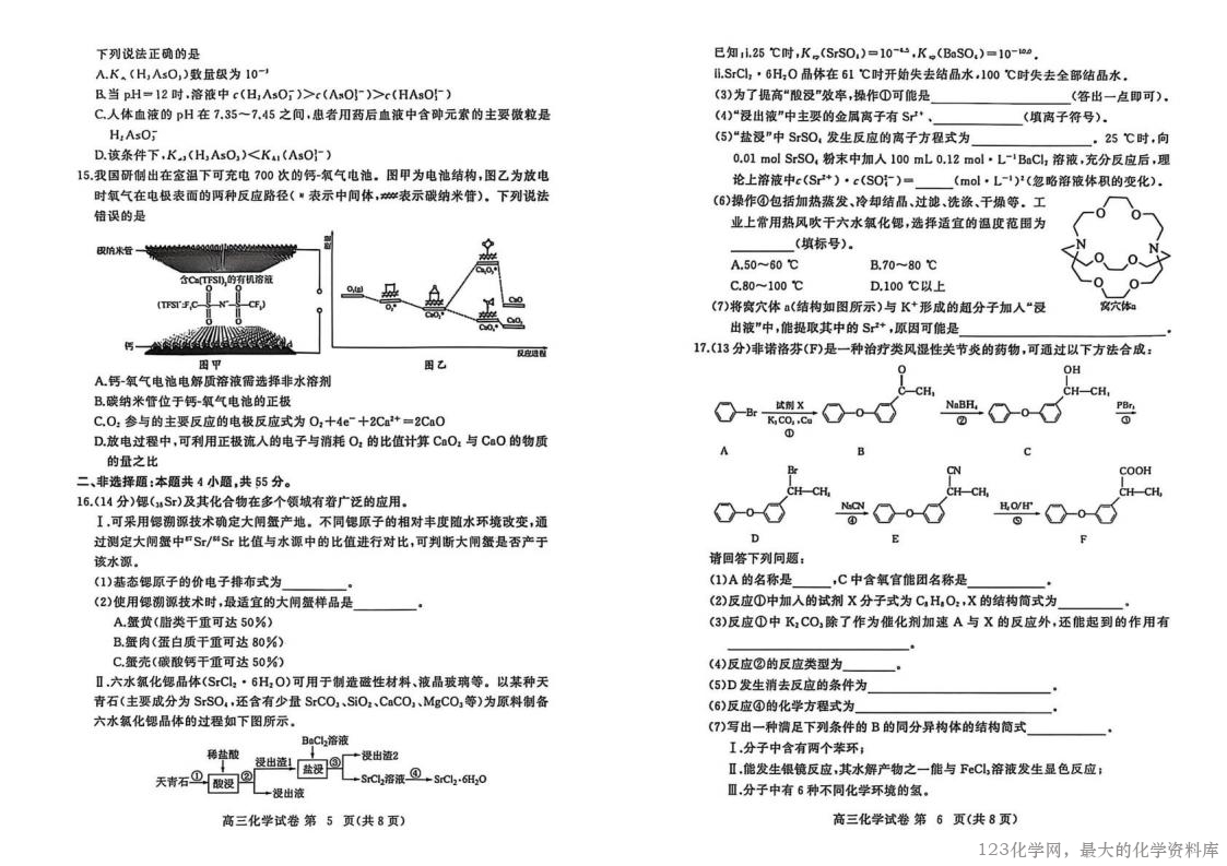 湖北省黄冈市2025年高三年级9月调研考试(黄冈九调)(9.16-9.17)化学试卷含答案