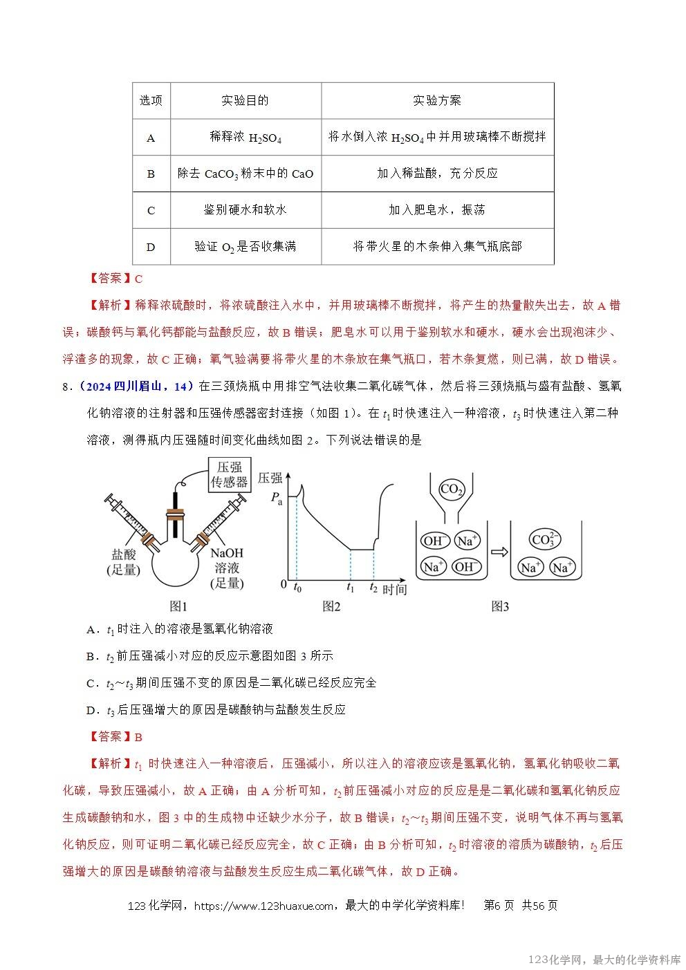 2024年中考化学试卷分类汇编专题20综合实验和科学探究题解析版word版