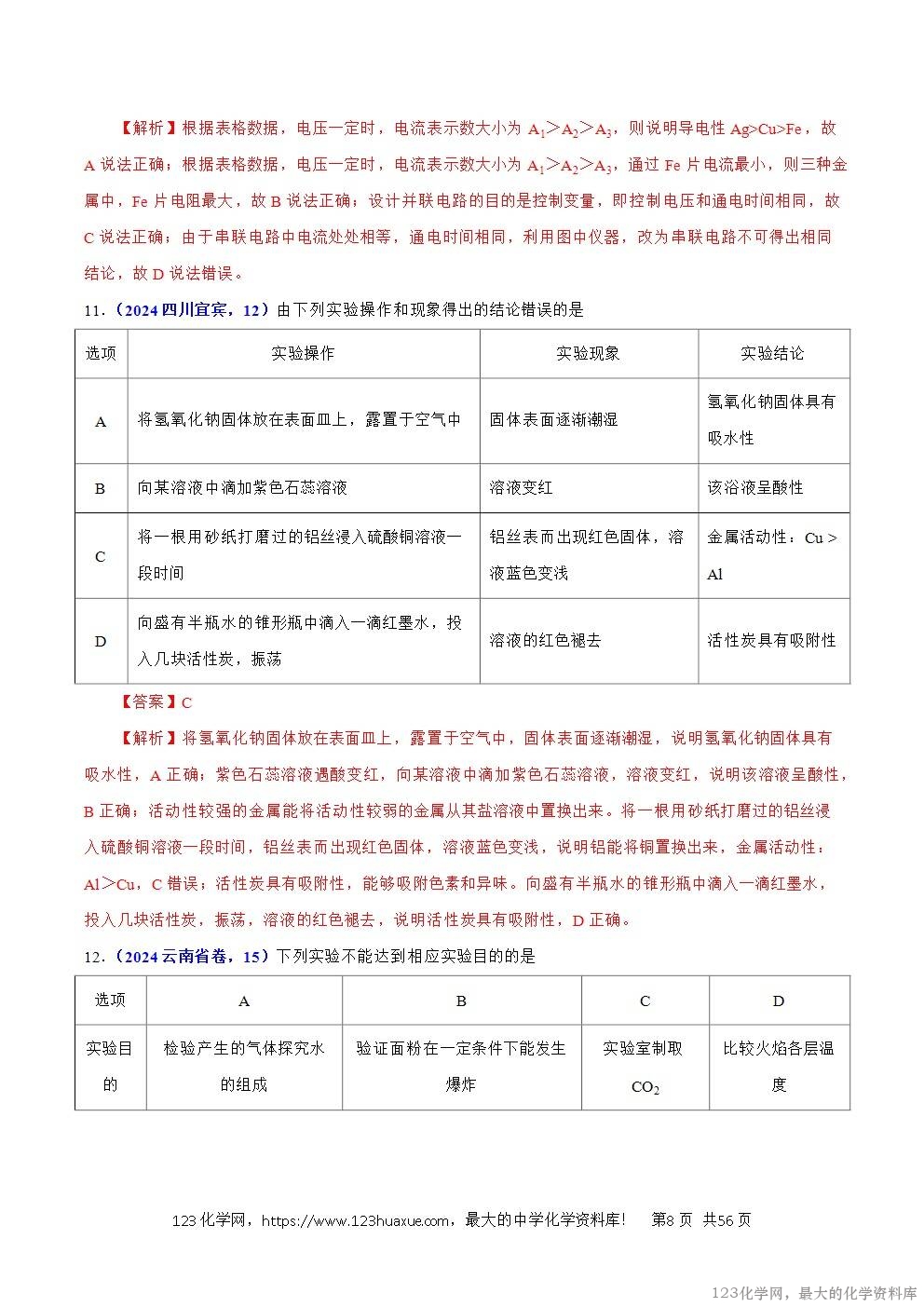 2024年中考化学试卷分类汇编专题20综合实验和科学探究题解析版word版
