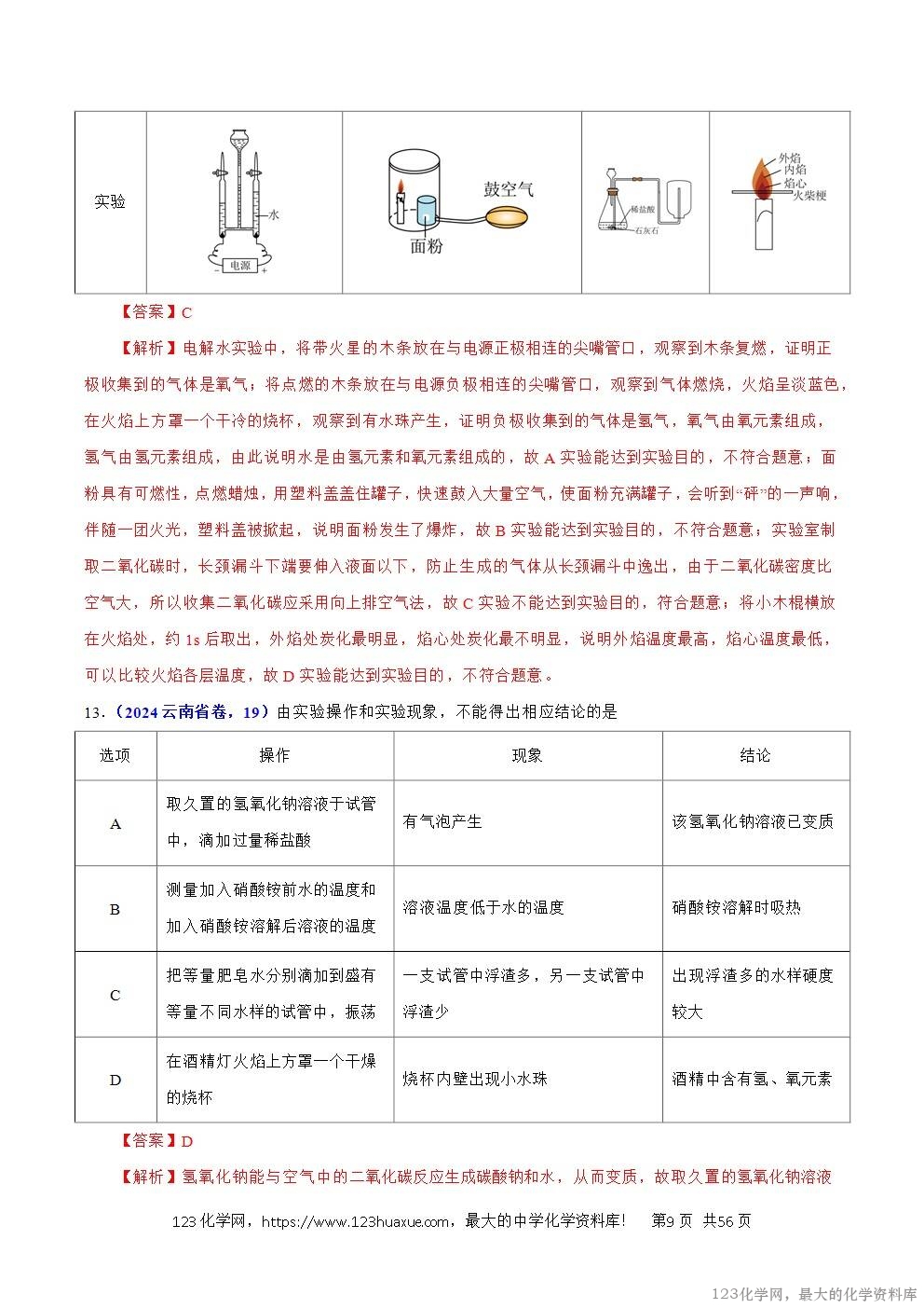 2024年中考化学试卷分类汇编专题20综合实验和科学探究题解析版word版
