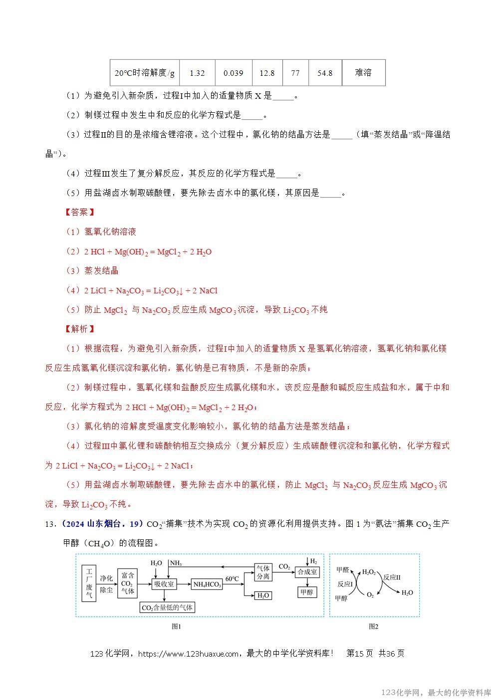 2024年中考化学试卷分类汇编专题18流程图题与推断题解析版word版